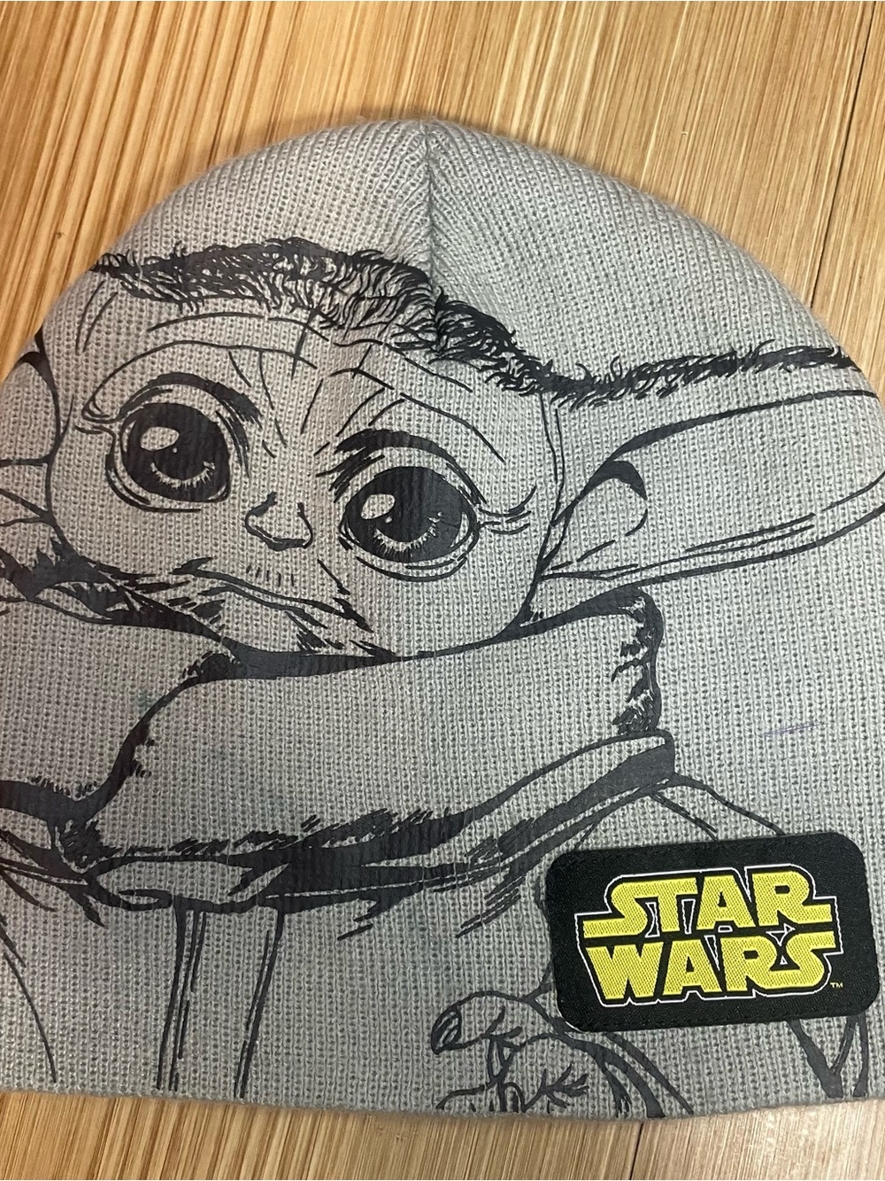 Star Wars Grogu Baby Yoda Knit Beanie Hat Gray ACI Brands OS